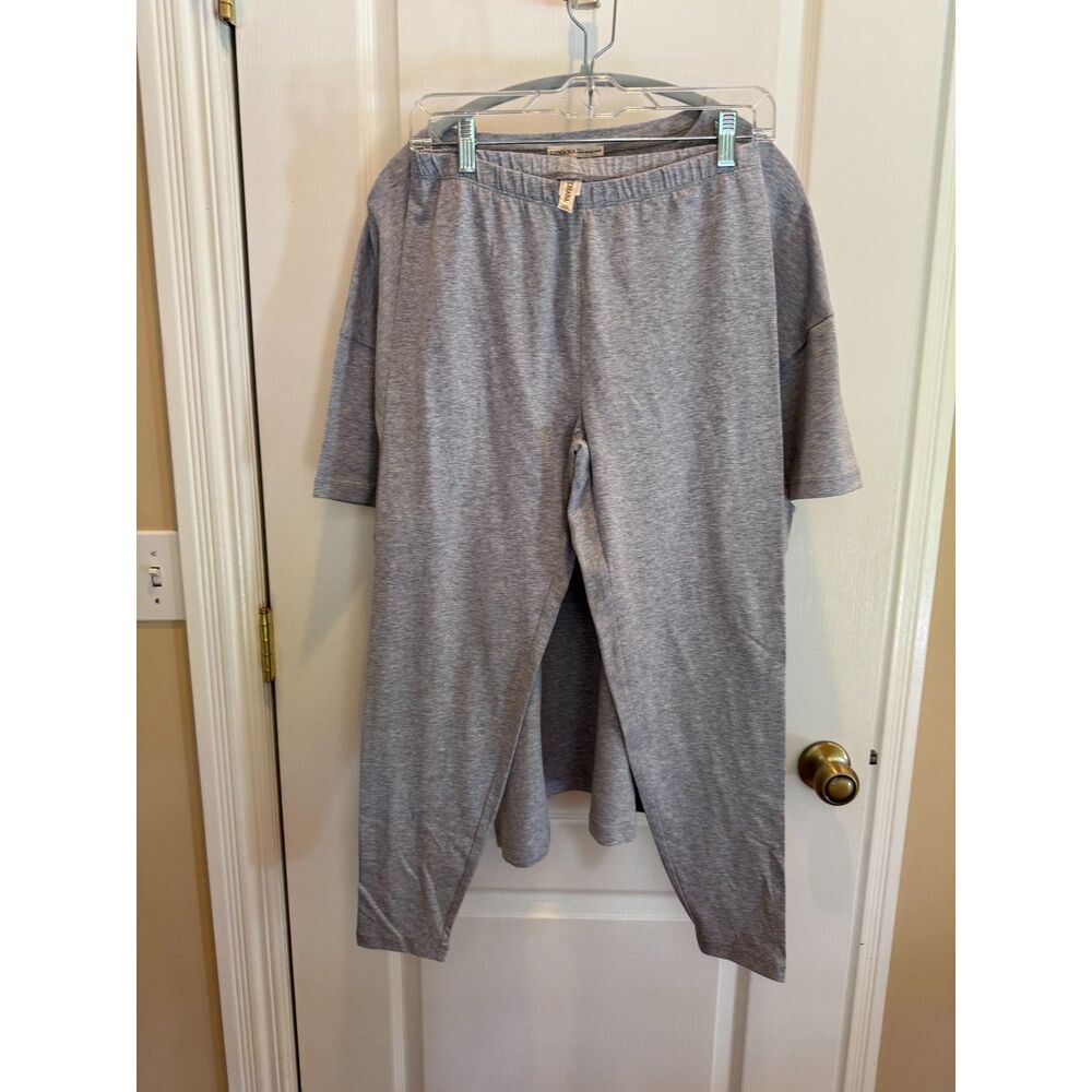 Zenana Heather Gray Oversized Tee and Leggings Matching 2-Piece Lounge Set XL